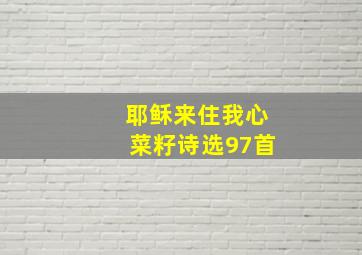 耶稣来住我心菜籽诗选97首