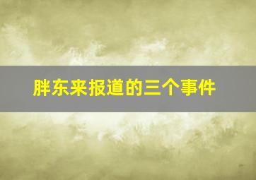 胖东来报道的三个事件