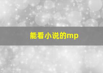 能看小说的mp