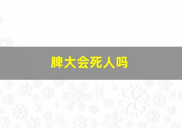 脾大会死人吗