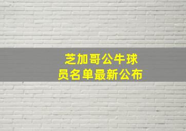 芝加哥公牛球员名单最新公布