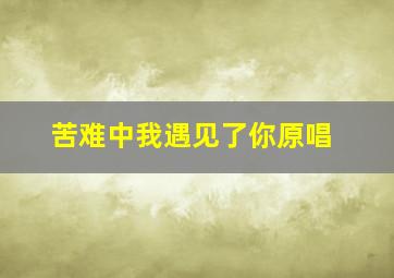 苦难中我遇见了你原唱