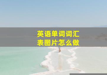 英语单词词汇表图片怎么做