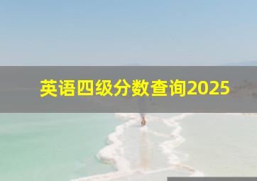 英语四级分数查询2025