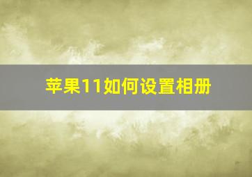 苹果11如何设置相册