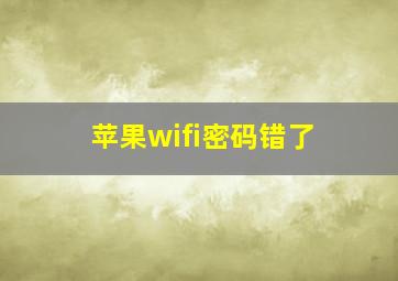 苹果wifi密码错了