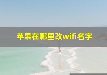 苹果在哪里改wifi名字