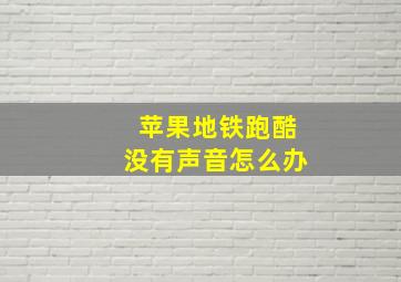 苹果地铁跑酷没有声音怎么办