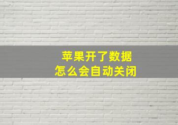 苹果开了数据怎么会自动关闭