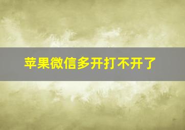 苹果微信多开打不开了