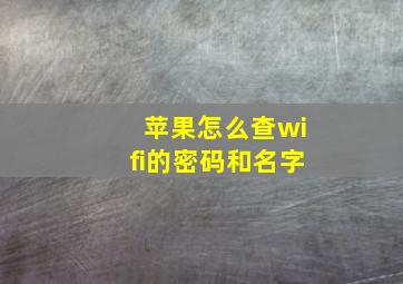 苹果怎么查wifi的密码和名字