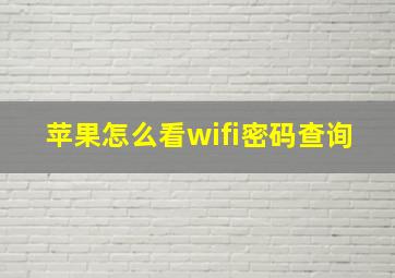 苹果怎么看wifi密码查询