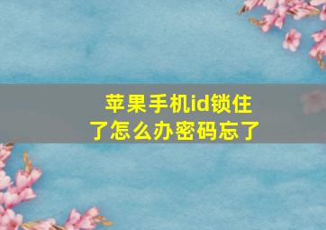 苹果手机id锁住了怎么办密码忘了