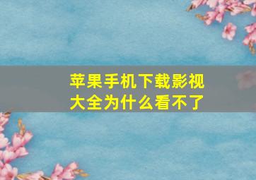 苹果手机下载影视大全为什么看不了