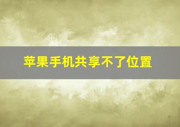 苹果手机共享不了位置