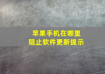 苹果手机在哪里阻止软件更新提示