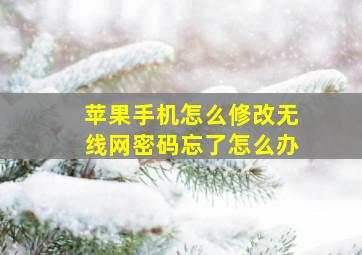 苹果手机怎么修改无线网密码忘了怎么办