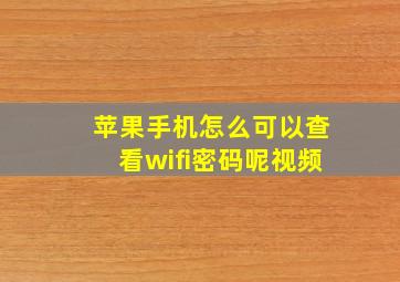 苹果手机怎么可以查看wifi密码呢视频