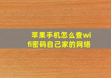 苹果手机怎么查wifi密码自己家的网络