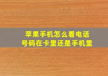 苹果手机怎么看电话号码在卡里还是手机里