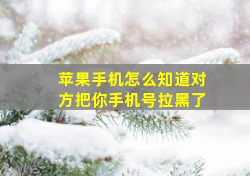 苹果手机怎么知道对方把你手机号拉黑了