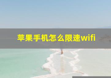 苹果手机怎么限速wifi