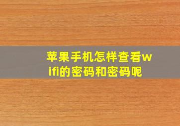 苹果手机怎样查看wifi的密码和密码呢