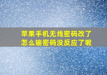 苹果手机无线密码改了怎么输密码没反应了呢