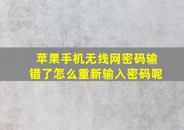 苹果手机无线网密码输错了怎么重新输入密码呢