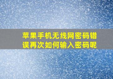 苹果手机无线网密码错误再次如何输入密码呢