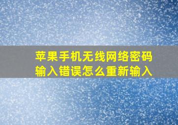 苹果手机无线网络密码输入错误怎么重新输入