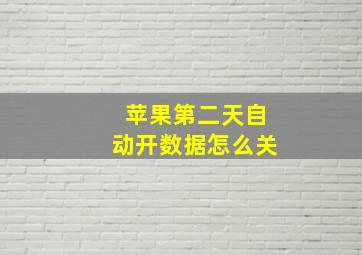 苹果第二天自动开数据怎么关