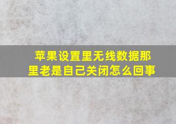 苹果设置里无线数据那里老是自己关闭怎么回事