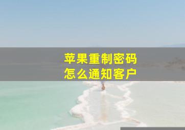 苹果重制密码怎么通知客户