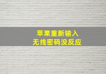 苹果重新输入无线密码没反应