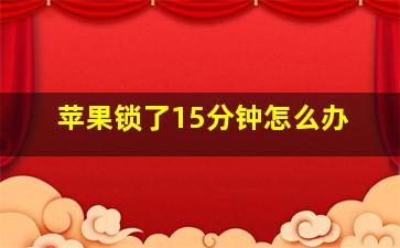 苹果锁了15分钟怎么办