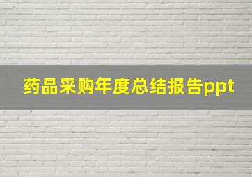 药品采购年度总结报告ppt