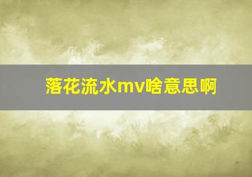 落花流水mv啥意思啊