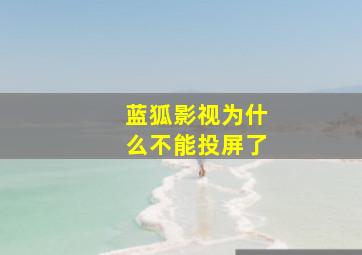 蓝狐影视为什么不能投屏了