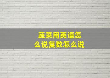 蔬菜用英语怎么说复数怎么说