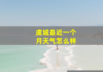 虞城最近一个月天气怎么样