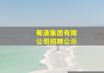 蜀道集团有限公司招聘公示