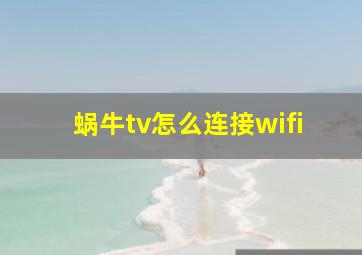 蜗牛tv怎么连接wifi