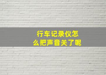 行车记录仪怎么把声音关了呢