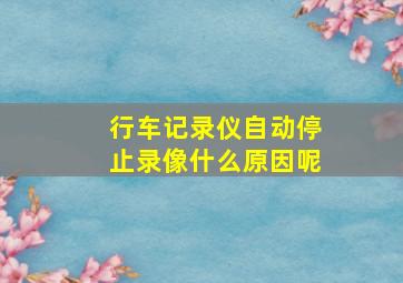 行车记录仪自动停止录像什么原因呢