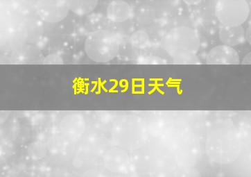 衡水29日天气