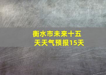 衡水市未来十五天天气预报15天