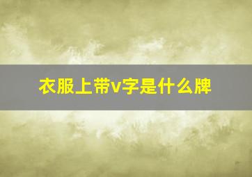 衣服上带v字是什么牌