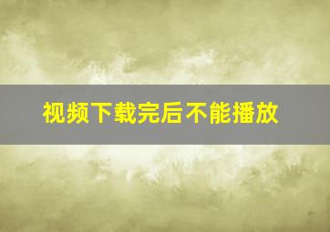 视频下载完后不能播放