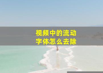 视频中的流动字体怎么去除